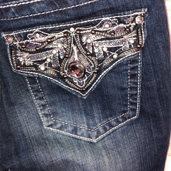 Premiere rue21 bling boot cut jeans size 5/6R rue21 denim jeans sparkly jeans - Picture 4 of 8